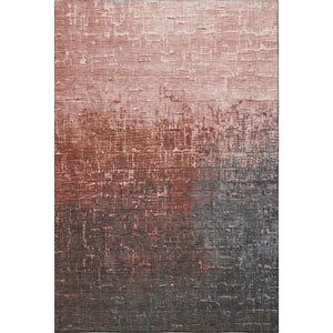 HomeRoots 9' X 12' Ombre Area Rug in Rust Gray & Charcoal - Washable, UV Protected, Perfect for Busy Homes 683374