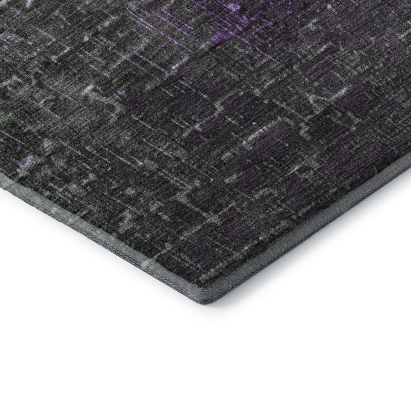 HomeRoots 10' Stylish Purple Gray Charcoal Ombre Washable Area Rug - UV Protected, Stain Resistant, Durable Design 683381