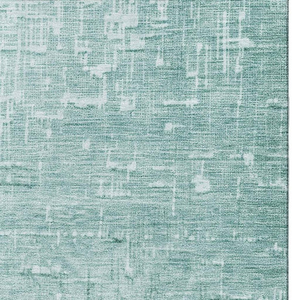 HomeRoots 8' X 10' Teal Gray Charcoal Ombre Washable Area Rug - Durable, Stain-Resistant, UV Protected Design 683385
