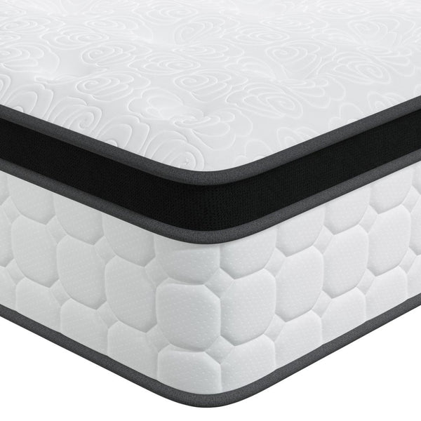 HomeRoots 12" Hybrid Pocket Coil Gel Memory Foam Mattress for Ultimate Comfort and Restful Sleep Experience Full / Double 683389