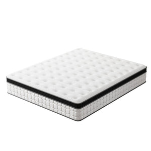 HomeRoots 12" Hybrid Pocket Coil Gel Memory Foam Mattress for Ultimate Comfort and Restful Sleep Experience Full / Double 683389
