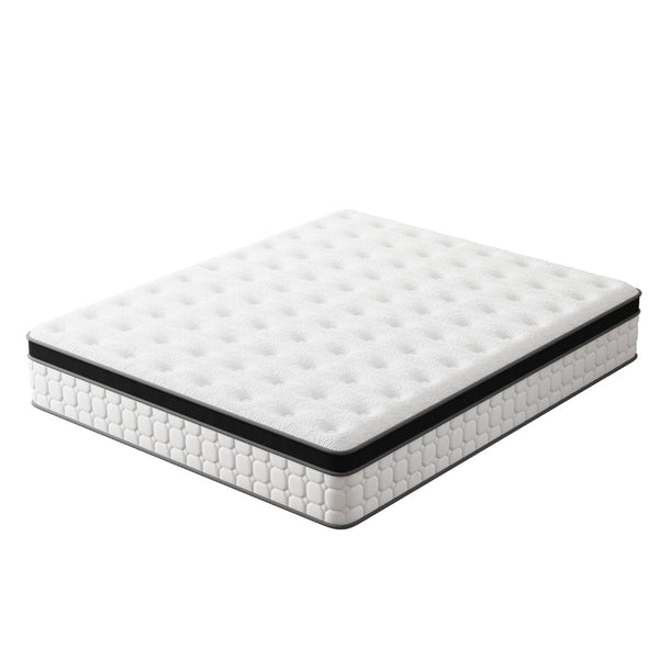 HomeRoots 12" Hybrid Pocket Coil Gel Memory Foam Mattress for Ultimate Comfort and Restful Sleep Experience Full / Double 683389