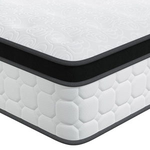 HomeRoots 12" Hybrid Pocket Coil Gel Memory Foam Mattress for Restorative Sleep, Motion Isolation & Support Queen 683390