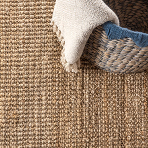 HomeRoots 5' Natural Jute Handmade Square Rug – Stylish, Durable & Versatile Floor Accent for Any Space 683413