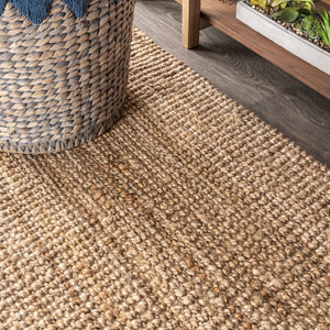 HomeRoots 5' Natural Jute Handmade Square Rug – Stylish, Durable & Versatile Floor Accent for Any Space 683413