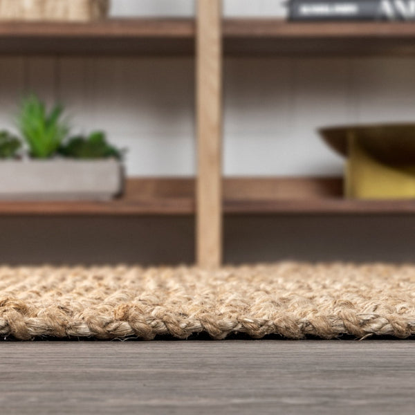 HomeRoots 5' Natural Jute Handmade Square Rug – Stylish, Durable & Versatile Floor Accent for Any Space 683413