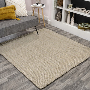 HomeRoots 9' Jute Handmade Square Rug - Eco-Friendly, Durable & Stylish for Contemporary or Rustic Interiors 683422