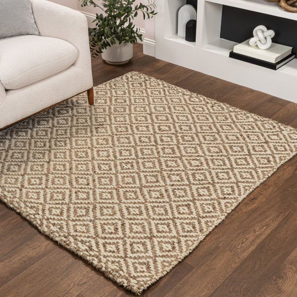 HomeRoots 5' Natural Jute Handmade Square Rug - Stylish, Durable, and Versatile for Any Home Décor Space 683433