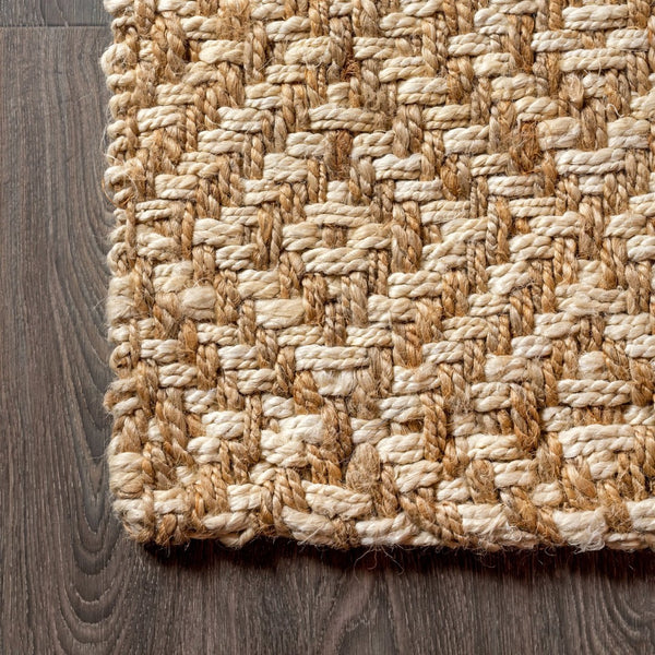 HomeRoots 5' Natural Jute Handmade Square Rug - Stylish, Durable, and Versatile for Any Home Décor Space 683433