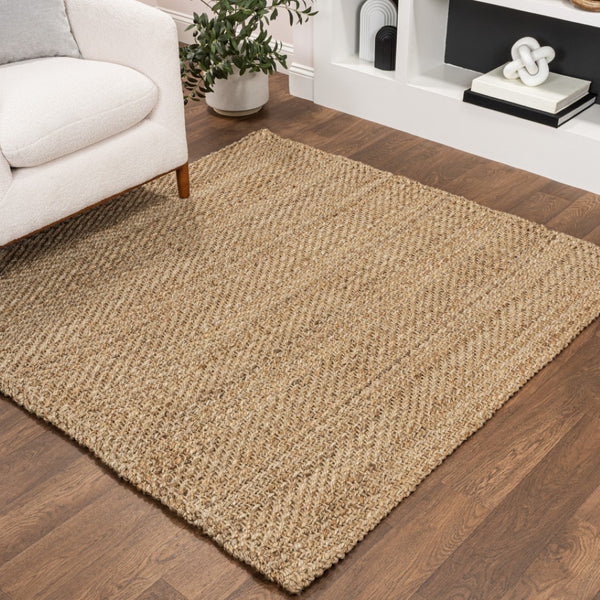 HomeRoots 6' Natural Jute Handmade Square Rug - Eco-Friendly Comfort for Living Rooms, Bedrooms & More! 683436