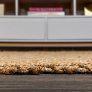 HomeRoots 6' Natural Jute Handmade Square Rug - Eco-Friendly Comfort for Living Rooms, Bedrooms & More! 683436