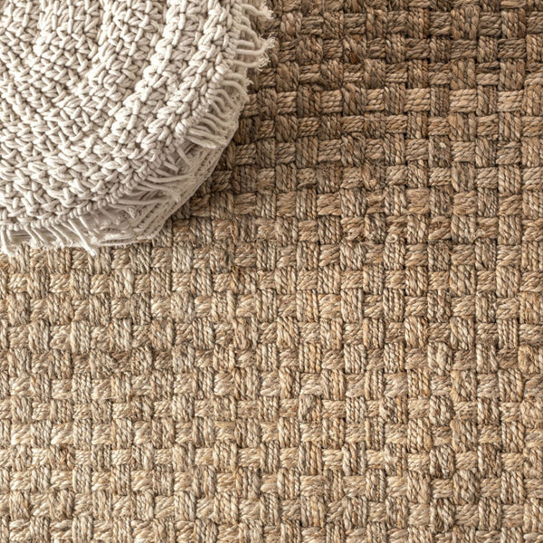 HomeRoots 6' Handmade Natural Jute Square Rug - Eco-Friendly Design for Warmth, Style, and Noise Reduction 683438