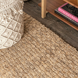 HomeRoots 6' Handmade Natural Jute Square Rug - Eco-Friendly Design for Warmth, Style, and Noise Reduction 683438