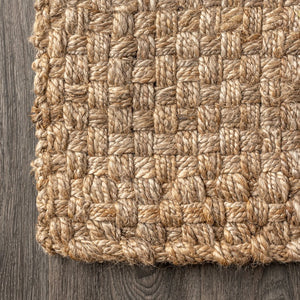 HomeRoots 6' Handmade Natural Jute Square Rug - Eco-Friendly Design for Warmth, Style, and Noise Reduction 683438