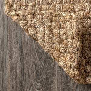 HomeRoots 6' Handmade Natural Jute Square Rug - Eco-Friendly Design for Warmth, Style, and Noise Reduction 683438