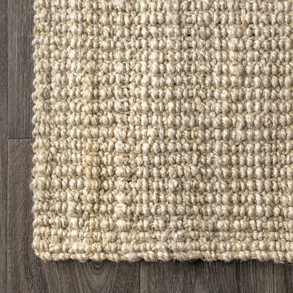 HomeRoots 6' Ivory Jute Handmade Square Rug – Durable, Textured, and Stylish for Contemporary Living Spaces 683440