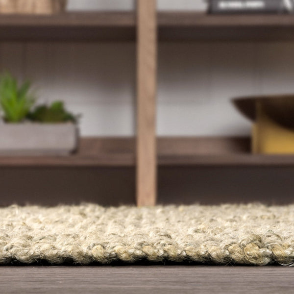 HomeRoots 6' Ivory Jute Handmade Square Rug – Durable, Textured, and Stylish for Contemporary Living Spaces 683440