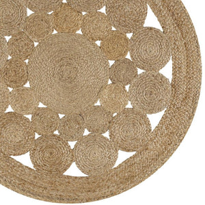 HomeRoots 5' Natural Jute Round Rug - Durable, Textured Design for Modern Spaces, Ideal for Living Rooms & More 683447