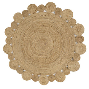 HomeRoots 5' Natural Jute Round Rug - Handcrafted Elegance for Modern Spaces, Durable & Easy to Care For 683450