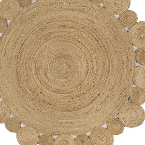 HomeRoots 5' Natural Jute Round Rug - Handcrafted Elegance for Modern Spaces, Durable & Easy to Care For 683450