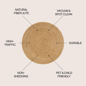 HomeRoots 5' Natural Jute Round Rug – Durable, Stylish & Perfect for Layering in Living Rooms or Entryways! 683453