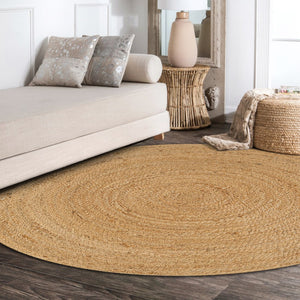 HomeRoots 5' Natural Jute Round Rug – Durable, Stylish & Perfect for Layering in Living Rooms or Entryways! 683453