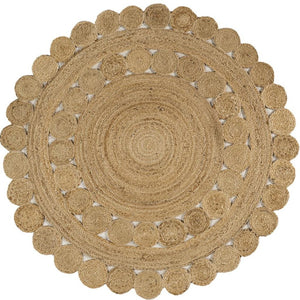 HomeRoots 5' Natural Jute Round Rug - Cozy, Durable, and Stylish Accent for Modern and Farmhouse Interiors 683456