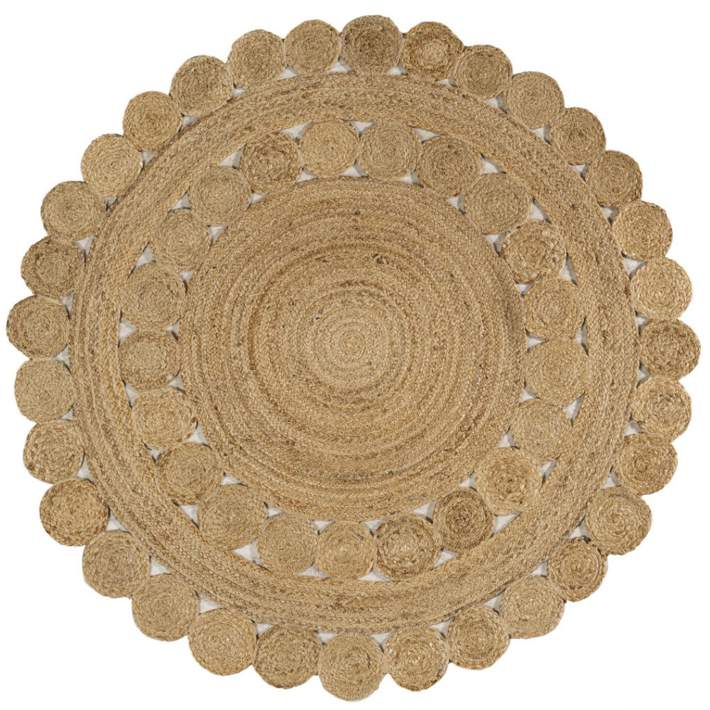 HomeRoots 5' Natural Jute Round Rug - Cozy, Durable, and Stylish Accent for Modern and Farmhouse Interiors 683456