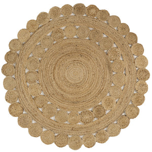 HomeRoots 5' Natural Jute Round Rug - Cozy, Durable, and Stylish Accent for Modern and Farmhouse Interiors 683456