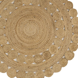HomeRoots 5' Natural Jute Round Rug - Cozy, Durable, and Stylish Accent for Modern and Farmhouse Interiors 683456
