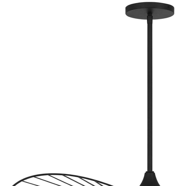 HomeRoots 34" Black Aluminum Geometric Wavy LED Pendant Light – Dimmable, Modern Design for Indoor & Outdoor Use 683460