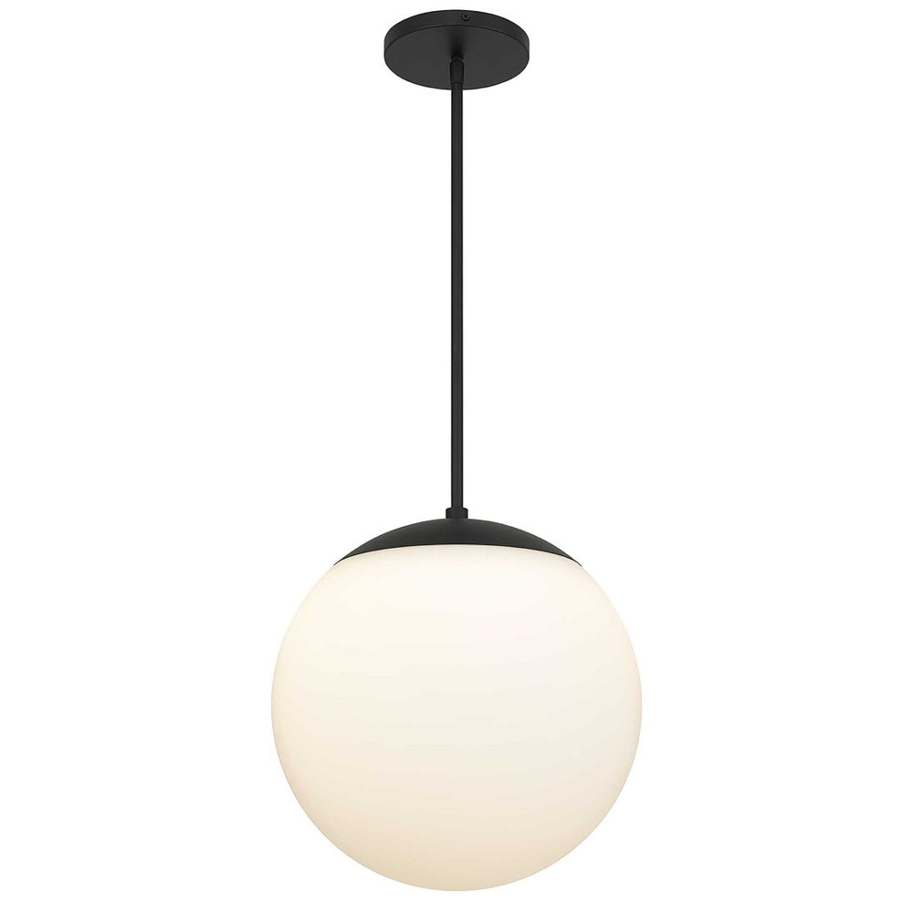 HomeRoots Black Frosted LED Dimmable Outdoor Hanging Pendant Light - Modern Style for Patios & Porches 683463