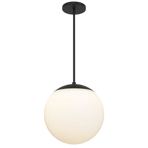 HomeRoots Black Frosted LED Dimmable Outdoor Hanging Pendant Light - Modern Style for Patios & Porches 683463
