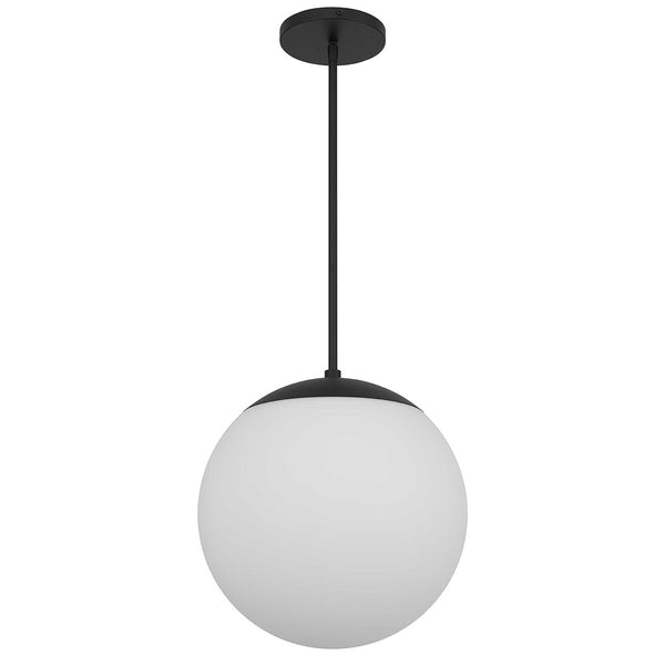 HomeRoots Black Frosted LED Dimmable Outdoor Hanging Pendant Light - Modern Style for Patios & Porches 683463