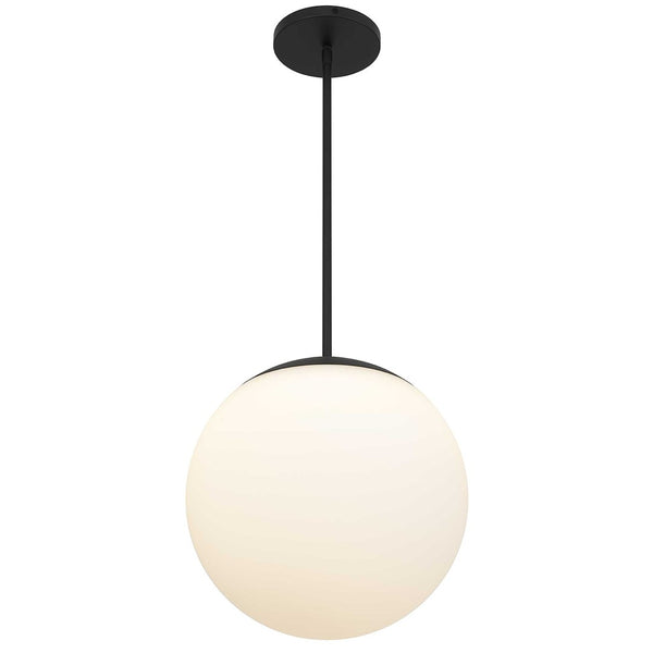 HomeRoots Black Frosted LED Dimmable Outdoor Hanging Pendant Light - Modern Style for Patios & Porches 683463