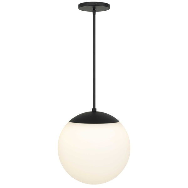 HomeRoots Black Frosted LED Dimmable Outdoor Hanging Pendant Light - Modern Style for Patios & Porches 683463