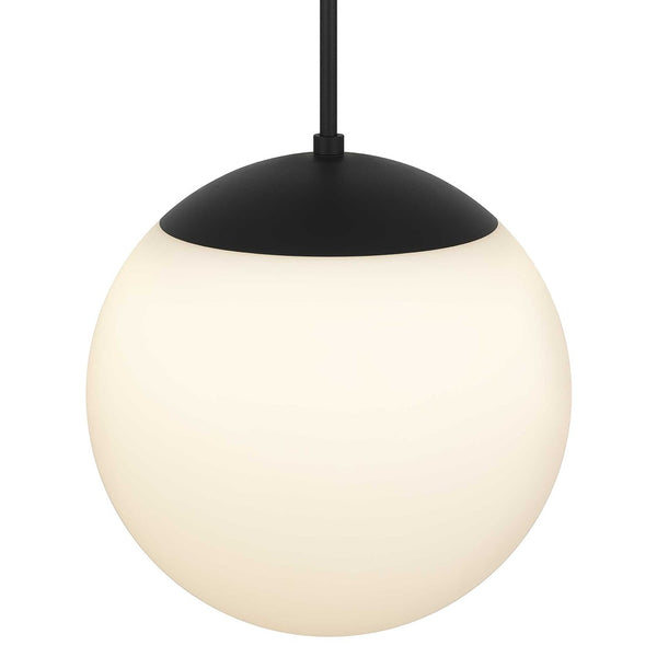 HomeRoots Black Frosted LED Dimmable Outdoor Hanging Pendant Light - Modern Style for Patios & Porches 683463