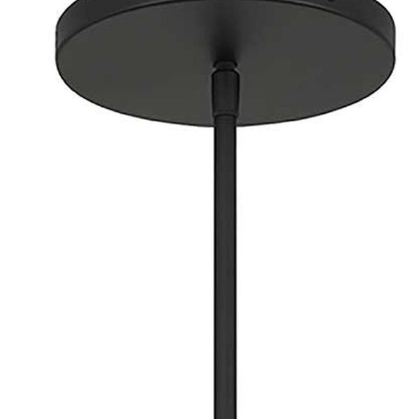 HomeRoots Black Outdoor Hanging Light - Dimmable Frosted LED Globe Pendant with Modern Black & White Design 683464