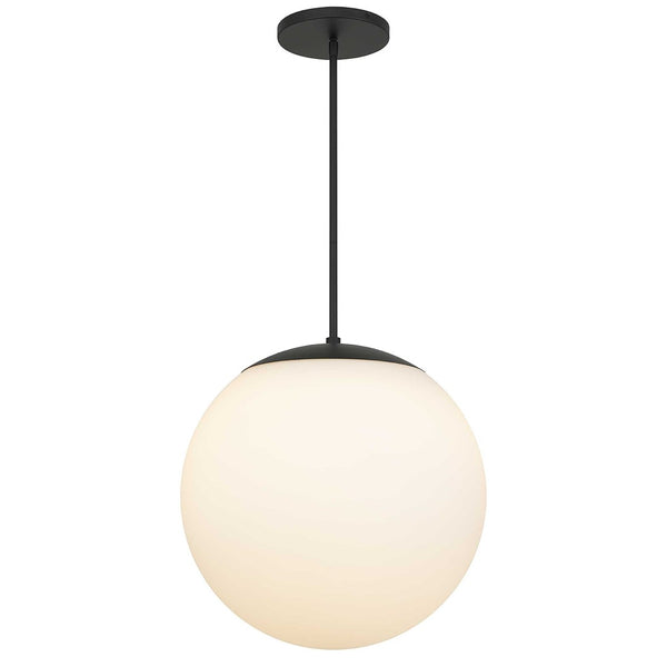 HomeRoots Black Outdoor Hanging Light - Dimmable Frosted LED Globe Pendant with Modern Black & White Design 683464