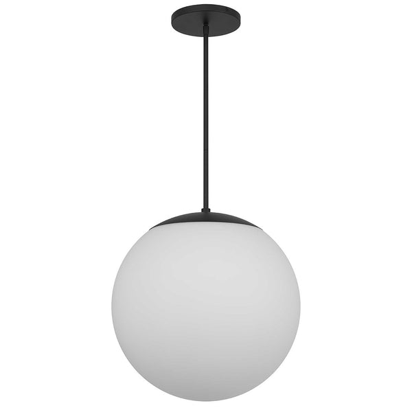 HomeRoots Black Outdoor Hanging Light - Dimmable Frosted LED Globe Pendant with Modern Black & White Design 683464