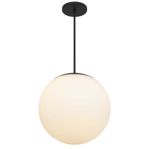 HomeRoots Black Outdoor Hanging Light - Dimmable Frosted LED Globe Pendant with Modern Black & White Design 683464