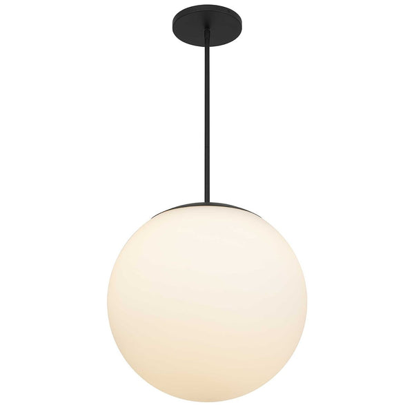 HomeRoots Black Outdoor Hanging Light - Dimmable Frosted LED Globe Pendant with Modern Black & White Design 683464
