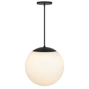 HomeRoots Black Outdoor Hanging Light - Dimmable Frosted LED Globe Pendant with Modern Black & White Design 683464