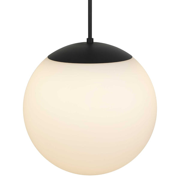 HomeRoots Black Outdoor Hanging Light - Dimmable Frosted LED Globe Pendant with Modern Black & White Design 683464