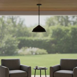 HomeRoots Black Frosted LED Pendant Light - Dimmable Outdoor Fixture with Modern Design for Patios & Porches 683465