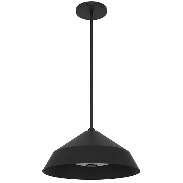 HomeRoots Black Frosted LED Pendant Light - Dimmable Outdoor Fixture with Modern Design for Patios & Porches 683465
