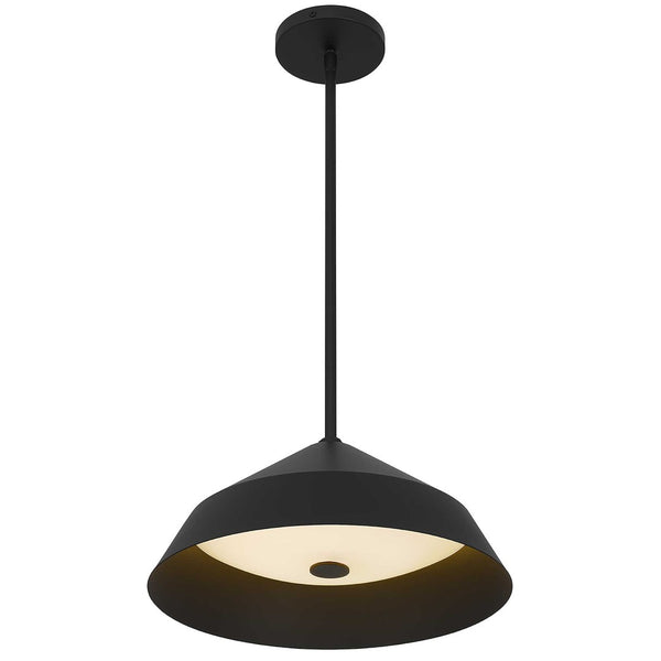 HomeRoots Black Frosted LED Pendant Light - Dimmable Outdoor Fixture with Modern Design for Patios & Porches 683465