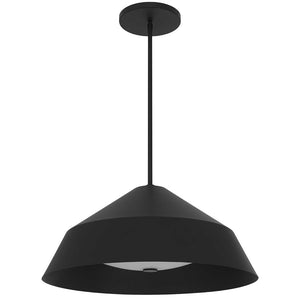 HomeRoots 22" Black Aluminum Geometric LED Pendant Light - Dimmable, Weather-Resistant, Modern Design for Indoors & Outdoors 683466