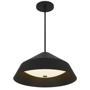 HomeRoots 22" Black Aluminum Geometric LED Pendant Light - Dimmable, Weather-Resistant, Modern Design for Indoors & Outdoors 683466