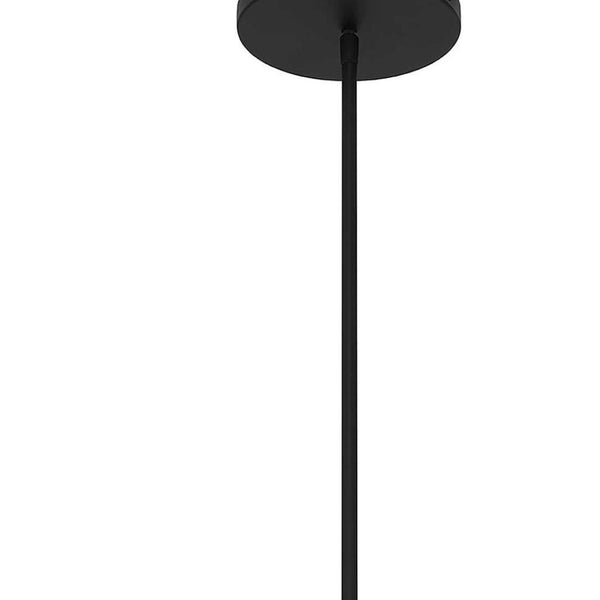 HomeRoots 22" Black Aluminum Geometric LED Pendant Light - Dimmable, Weather-Resistant, Modern Design for Indoors & Outdoors 683466